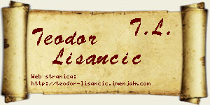 Teodor Lišančić vizit kartica